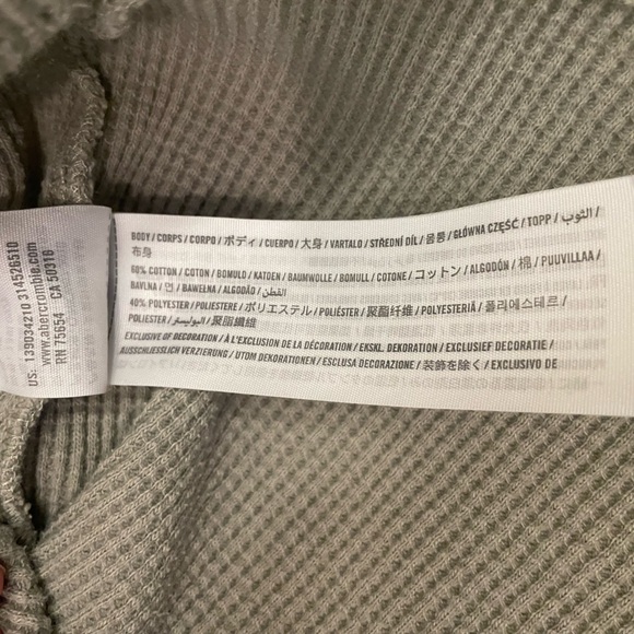 Abercrombie & Fitch Waffle Long Sleeve in Light Olive Green - Picture 3 of 5